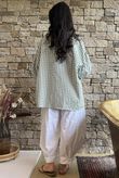 Ginny Gingham Balloon Sleeve Blouse Khaki